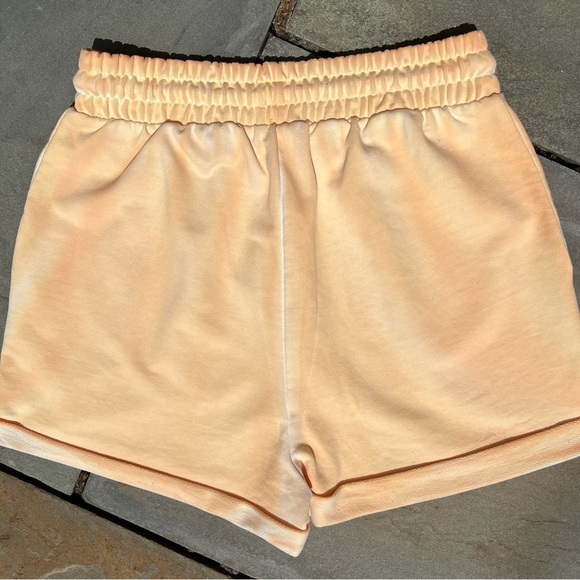 Overdyed Golden Orange High Waist Relaxed Fit Sweat Shorts - Picture 2 of 4